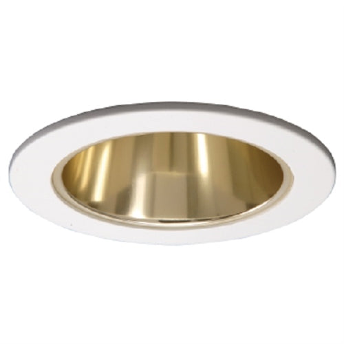 Halo Recessed 999RG 4" Reflector Cone Trim, White Trim with Residential Gold Reflector
