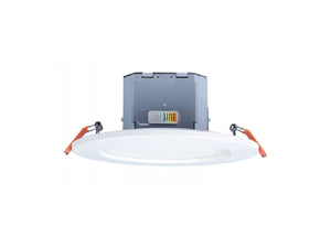 Halo Recessed CJB6099FS1EMWR-12P 6" 2-in-1 Installation Canless LED Downlight, 900 Lumens, Field-Selectable CCT 2700/3000/3500/4000/5000K, 90 CRI, 120V LE/TE Phase Cut Dimming to 10%, Integrated JBox, Matte White, 12 Pack