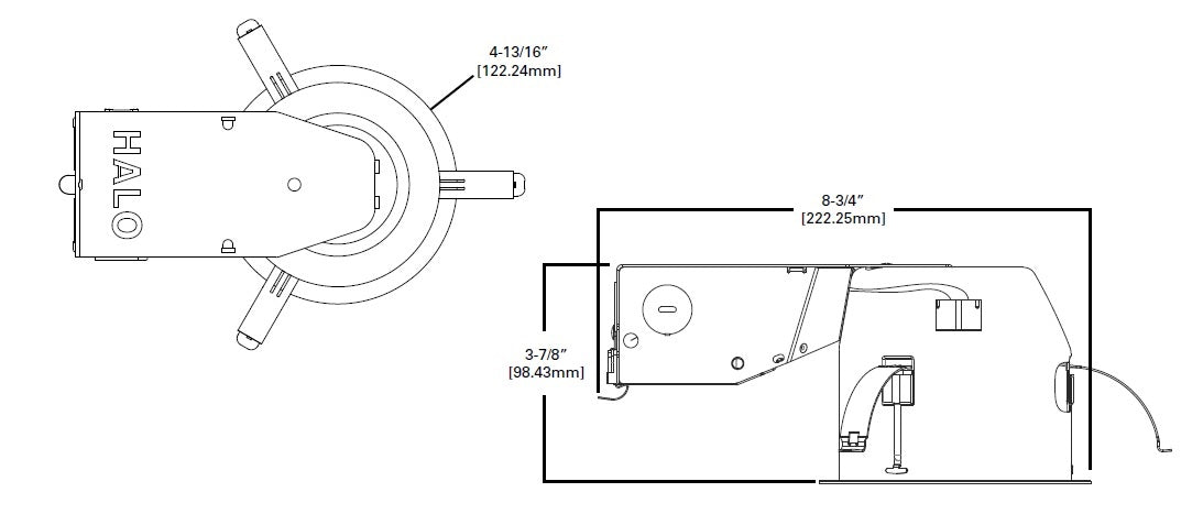 Halo Recessed E44PAR16RICAT 4" Remodel LED PAR16 Ultra-Shallow Low Voltage IC Type Housing, Air Tight