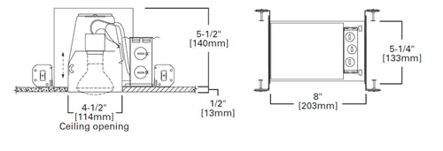 Halo Recessed E4ICATSB 4" New Construction LED, Air Tight, IC Type Housing with Adjustable Socket Bracket