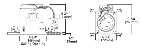 Halo Recessed E5ICATNB 5" New Construction LED, Air Tight, IC Type Housing, No Bracket with E26 Screw Base Housing