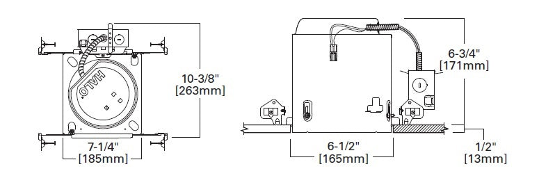 Halo Recessed E750ICAT 6" New Construction Housing for Integrated LED Trims and Modules, Air Tight, IC Type Housing