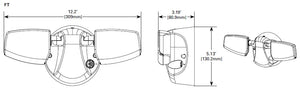 Halo FT18VCIB 13W LED Twin Floodlight, 1300 Lumens, Selectable CCT 3000K, 4000K, 5000K, Integrated Photocell, Bronze