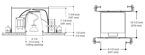 Halo Recessed H1499ICAT 4" New Construction Low Voltage, Air Tight, IC Type Housing