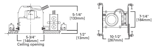 Halo Recessed H25ICAT 5" Shallow Ceiling New Construction, Air Tight, 120V, IC Type Housing