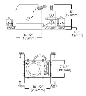 Halo Recessed H2750ICAT 6" New Construction LED, Air Tight, IC Type Housing