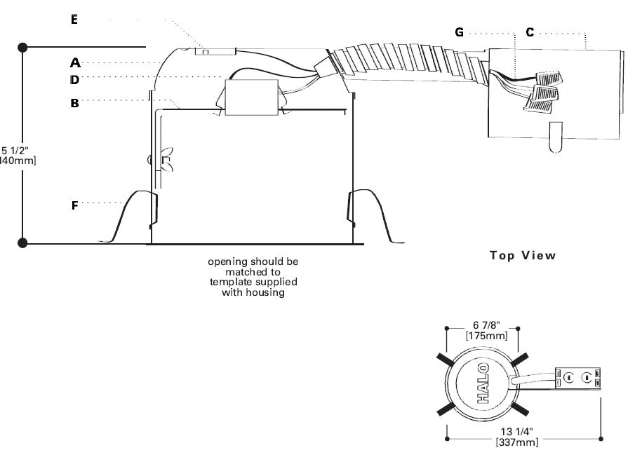 Halo Recessed H27RICT 6" Remodel Line Voltage Shallow IC Type Housing