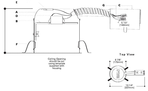 Halo Recessed H27RT 6" Shallow Ceiling, Air Tight, Non-IC Type Housing