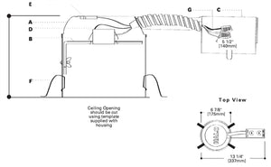 Halo Recessed H27RT 6" Shallow Ceiling, Air Tight, Non-IC Type Housing