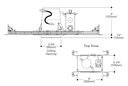 Halo Recessed H36TAT 3" Line Voltage Shallow Ceiling Non-IC Type New Construction Housing, Air Tight, GU10 Socket