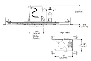 Halo Recessed H36TAT 3" Line Voltage Shallow Ceiling Non-IC Type New Construction Housing, Air Tight, GU10 Socket