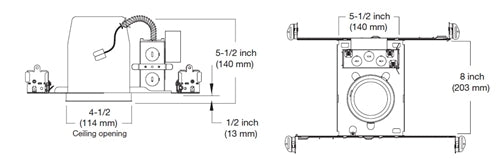 Halo Recessed H457TATE010 4" New Construction LED 120-277V Non-IC Type Housing, Air Tight, Dimmable High Efficacy LED