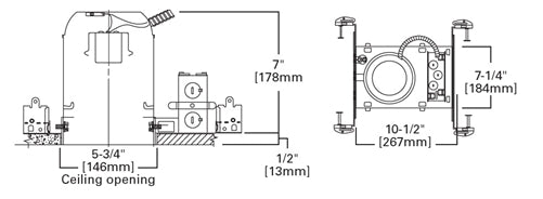Halo Recessed H5ICATNB 5" New Construction 120V IC Type Housing, Air Tight, No Socket Bracket