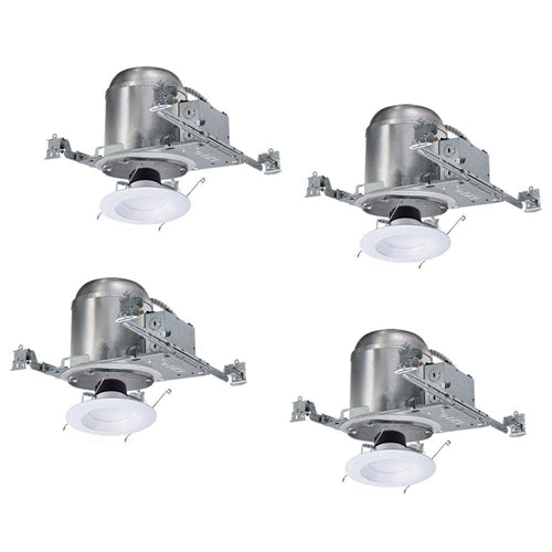 Halo Recessed H750ICATLT5606930-4PK 6" New Construction LED IC Type Housing Kit with Round Trim, Air Tight - Pack of 4