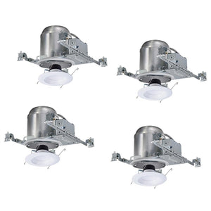 Halo Recessed H750ICATLT5606930-4PK 6" New Construction LED IC Type Housing Kit with Round Trim, Air Tight - Pack of 4