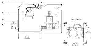 Halo Recessed H7TNB 6" New Construction Line Voltage Non-IC Type Housing, No Socket Bracket, 120V