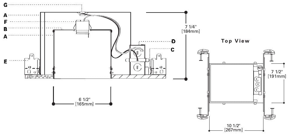 Halo Recessed H7UICAT 6" New Construction Line Voltage IC Type Housing, Air Tight, 120V