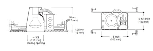 Halo Recessed H99ICAT 4" New Construction Line Voltage IC Type Housing, Air Tight
