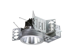 Halo Recessed Commercial HC615D010REM14 6" LED New Construction Housing Frame, 1500 Lumens, 120-277V, 14W Emergency Module with Remote Test