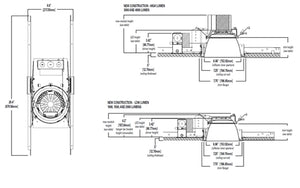Halo Recessed Commercial HC630D010REM7 6" LED New Construction Housing Frame, 3000 Lumens, 120-277V, 7 Watt Emergency Module