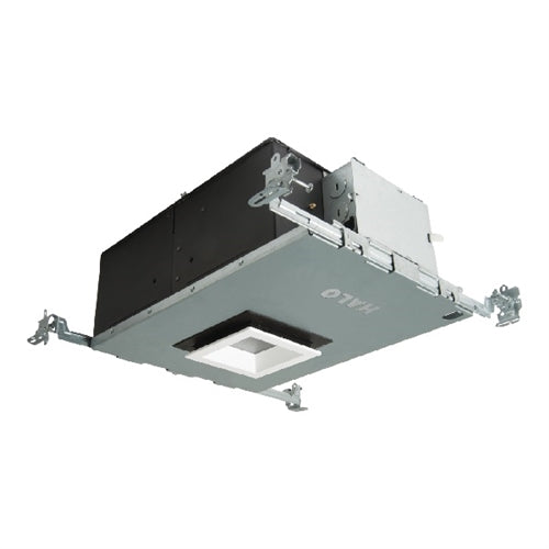 Halo Recessed HL36SA20940ED010ICAT  3" Square Shallow Directional IC New Construction LED Housing, 20W, No Optic, 90 CRI, 4000K Color Temperature, 120-277V, 120V Phase Cut 1% Dimming, 120-277V 1% Dimming