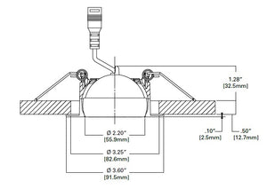 Halo Recessed HLA3S05FL9301EMWR 3" Square LED Directional Downlight with Remote Driver/ Junction Box, 500 Lumens, 40 Degree Flood Distribution, 90 CRI, 3000K, 120V, LE & TE Phase Cut 5% Dimming, Matte White Flange Finish