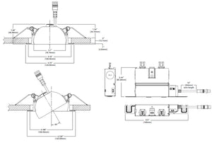 Halo Recessed HLA406FL9FS1EMWR 4" Round LED Directional with Remote Driver/ Junction Box, 600 Lumens, 40 Degree Flood Distribution, 90 CRI, Field Selectable 2700K - 5000K, 120V, LE & TE Phase Cut 5% Dimming, Matte White Flange