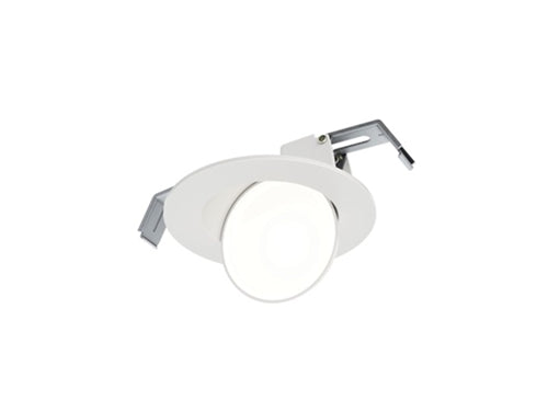 Halo Recessed HLA406FS5 4" Round LED Directional with Remote Driver/ Junction Box, 600 Lumens, 90 CRI, Field Selectable 2700K - 5000K, 120V, LE & TE Phase Cut 5% Dimming, Matte White Flange