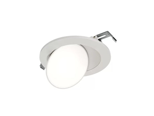 Halo Recessed HLA609FS5 6" Round LED Directional with Remote Driver/ Junction Box, 600 Lumens, 90 CRI, Field Selectable 2700K - 5000K, 120V, LE & TE Phase Cut 5% Dimming, Matte White Flange