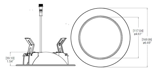 Halo Recessed HLA609FS5 6" Round LED Directional with Remote Driver/ Junction Box, 600 Lumens, 90 CRI, Field Selectable 2700K - 5000K, 120V, LE & TE Phase Cut 5% Dimming, Matte White Flange