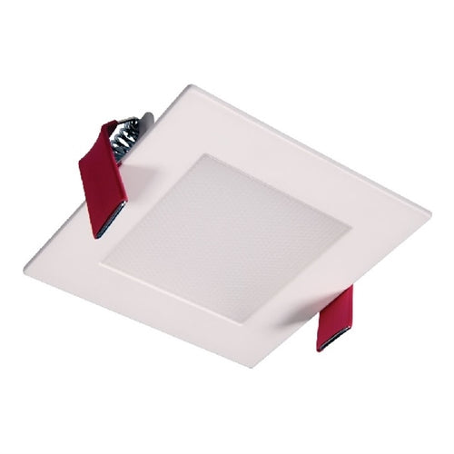 Halo Recessed HLB3S059FS1EMWR 9W 3" Square LED Lens Downlight, 500 Lumens, 90 CRI, Field Selectable 2700-5000K, 120V, Matte White Finish