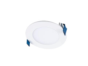Halo HLB4LSFS5 4" Round Slim Canless LED Downlight, 700/850/1000 Selectable Lumens, 90 CRI, Selectable CCT 2700/3000/3500/4000/5000K, 5% Phase Cut LE/TE Dimming, 120V 60Hz, Matte White