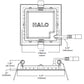 Halo Recessed HLB4S069301EMWR 4" Square LED Lens Downlight with Remote Driver/ Junction Box, 600 Lumens, 90 CRI, 3000K, 120V, LE & TE Phase Cut 5% Dimming, Matte White Flange