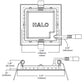 Halo Recessed HLB4S069FSE010MWR 4" Square LED Lens Downlight with Remote Driver/ Junction Box, 600 Lumens, 90 CRI, Field Selectable 2700-5000K, 120-277V 0-10V 5% Dimming, Matte White Flange