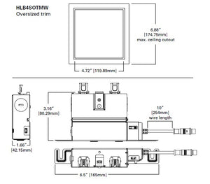 Halo Recessed HLB4SOTMW 4" Square Oversized Trim, Matte White