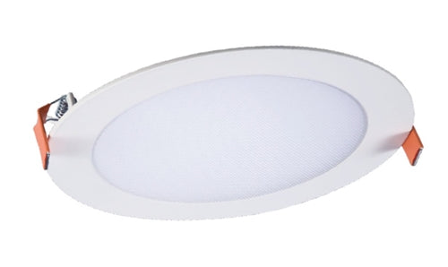 Halo Recessed HLB6LSFS5 6" Round Slim Canless LED Downlight, Selectable 800/1000/1200 Lumens, 90 CRI, Field-Selectable CCT 2700/3000/3500/4000/5000K, 5% Phase Cut LE/TE Dimming, 120V 60Hz, Matte White