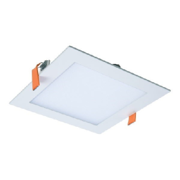 Halo Recessed HLB6S099301EMWR 6" Square LED Lens Downlight with Remote Driver/ Junction Box, 900 Lumens, 90 CRI, 3000K, 120V, LE & TE Phase Cut 5% Dimming, Matte White Flange Finish