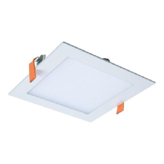 Halo Recessed HLB6S099401EMWR 6" Square LED Lens Downlight with Remote Driver/ Junction Box, 900 Lumens, 90 CRI, 4000K, 120V, LE & TE Phase Cut 5% Dimming, Matte White Flange Finish