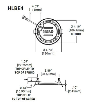 Halo Recessed HLBE4069301EMWR-24PK 4" Ultra-Slim LED Suface Light, 600 Lumens, 90 CRI, 3000K, 120V 60Hz, LE & TE Phase Cut 10% Dimming, Matte White Flange, 24 Bulk Pack