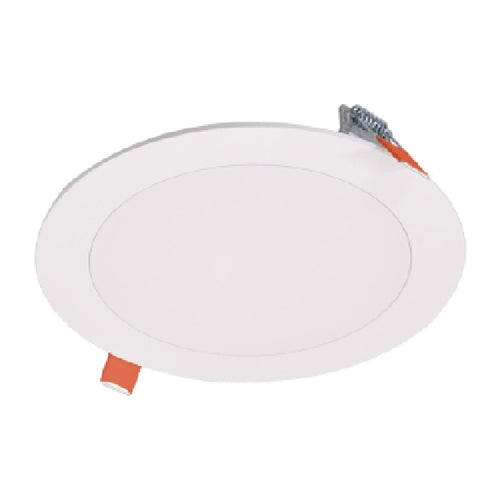 Halo Recessed HLBSL6099FS351EMWR 6" Round LED Lens Downlight with Remote Driver/ Junction Box, 900 Lumens, 90 CRI, Field Selectable 3000K, 4000K, 5000K, 120V, Matte White Flange Finish