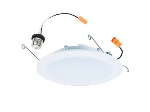 Halo Recessed HLBT609FS5 6" Slim Recessed LED Trim, 995 Lumens, 90 CRI, Field Selectable CCT 2700K/3000K/3500K/4000K/5000K, 120V 60Hz, LE & TE Phase Cut 100-5% Dimming, Matte White
