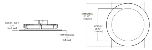Halo Recessed HLBT609FS5 6" Slim Recessed LED Trim, 995 Lumens, 90 CRI, Field Selectable CCT 2700K/3000K/3500K/4000K/5000K, 120V 60Hz, LE & TE Phase Cut 100-5% Dimming, Matte White