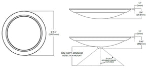 Halo Recessed HLC9129401EWH 9" Dimmable LED Surface Light, 1200 Lumens, 90 CRI, 4000K Color Temperature, 120V, LE & TE Phase Cut 10% Dimming, Matte White Flange