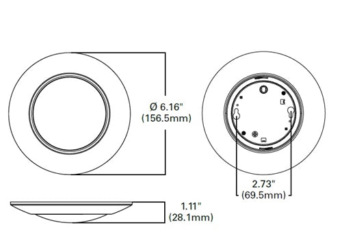 Halo Recessed HLCE4079301EWH-12P 4" LED Surface Disk Light, 800 Lumens, 3000K, 90 CRI, 120V, 60Hz, LE & TE Phase Cut 10% Dimming, 12 Bulk Pack