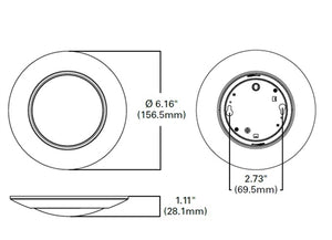 Halo Recessed HLCE4079301EWH-12P 4" LED Surface Disk Light, 800 Lumens, 3000K, 90 CRI, 120V, 60Hz, LE & TE Phase Cut 10% Dimming, 12 Bulk Pack
