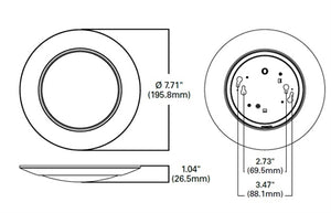 Halo Recessed HLCE609940-12P-CA 6" LED Surface Disk Light, 1000 Lumens, 4000K, 90 CRI, 120V, 60Hz, LE & TE Phase Cut 10% dimming, 12 Bulk Pack