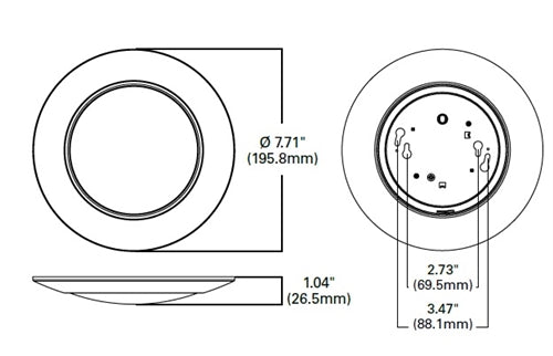 Halo Recessed HLCE6099501EWH-18P 6" LED Surface Disk Light, 1000 Lumens, 5000K, 90 CRI, 120V, 60Hz, LE & TE Phase Cut 10% dimming, 18 Bulk Pack