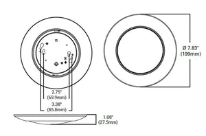 Halo Recessed HLCE6129FS1E 6" LED Disk Light, 1200 Lumens, 90 CRI, Selectable Color Temperature 2700K/3000K/3500K/4000K/5000K, Phase Cut Dimming to 10%, Matte White