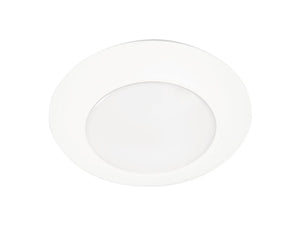 Halo Recessed HLCE6129FS1E-6P 6" LED Disk Light, 1200 Lumens, 90 CRI, Selectable Color Temperature 2700K/3000K/3500K/4000K/5000K, Phase Cut Dimming to 10%, Matte White, 6 Pack