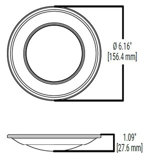 Halo Recessed HLS4099501EWH-6BP 4" Dimmable LED Surface Light, 700 Lumens, 90 CRI, 5000K, 120V, Matte White, 6 Bulk Pack